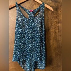 Large  Flower Tank Top That Is Dressy Looking With Race Back Straps By Bongo